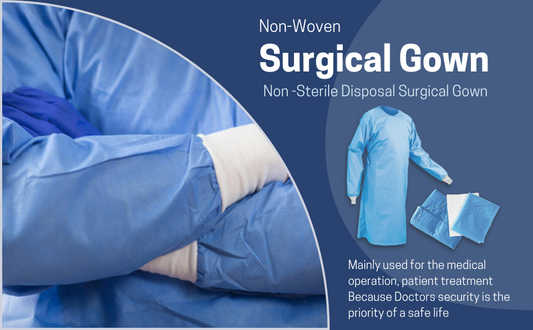 Surgical Isolation Blue Doctor Patient Gowns, 40 GSM Pack of 50