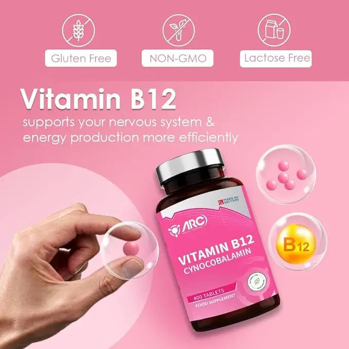 Cyanocobalamin Vitamin B12 50mcg 400 Tablets ARC Health Nutrition