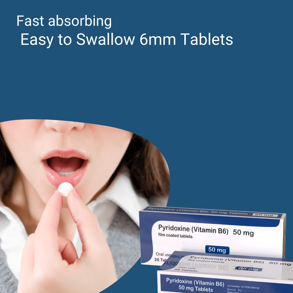 Pyridoxine 50mg Vitamin B6 28 Supplement Tablets