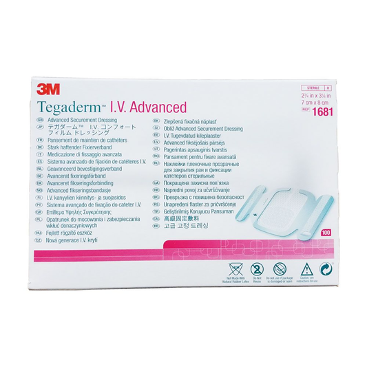 3M Tegaderm IV Advance Securement Dressing | 7 x 8cm | Pack of 100