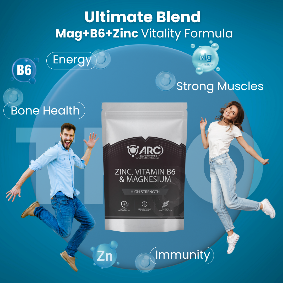 ZMA + Zinc Magnesium & Vitamin B6 180 Supplement Tablets