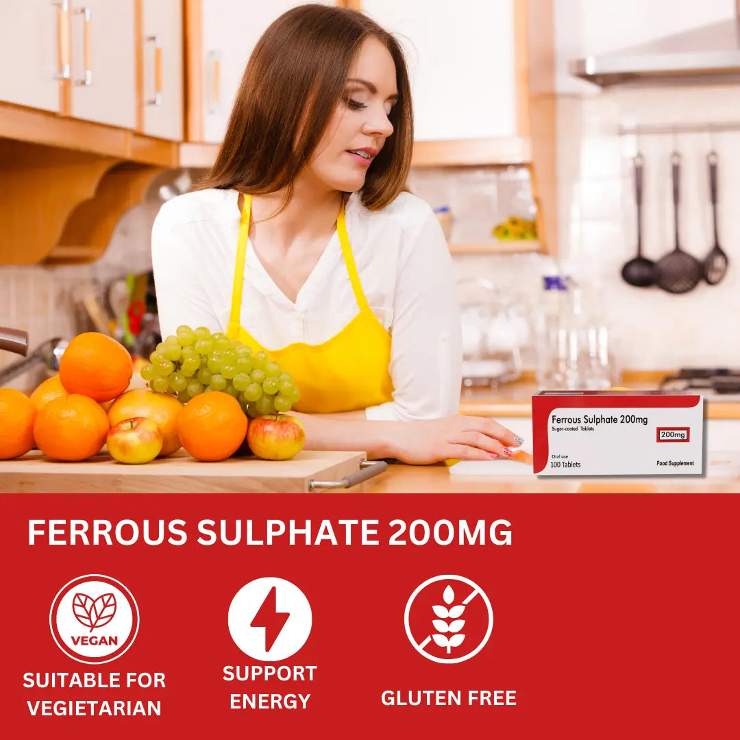 3 X Ferrous Sulfate 200mg 28 Tablets Iron Supplement Arian medical ltd