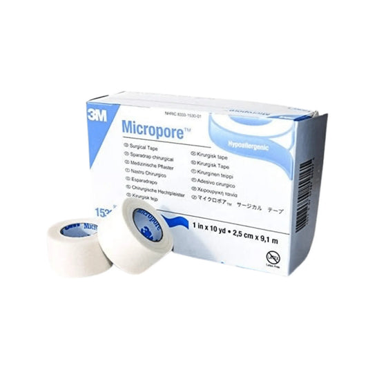 3M Micropore 2.5cm x 9.1m Hypoallergenic Surgical Tape