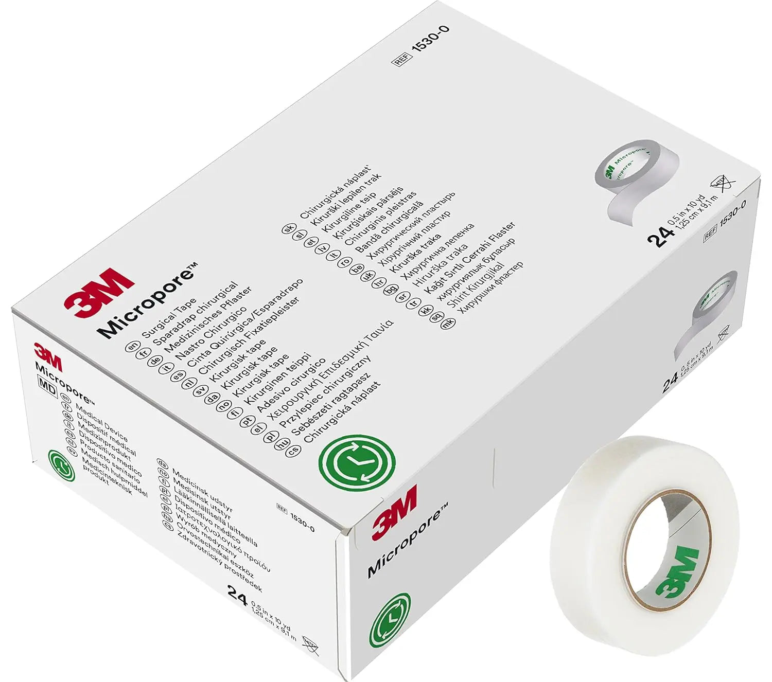 3M Micropore Hypoallergenic Surgical Tape 1.25cm x 9.1m 3M Micropore