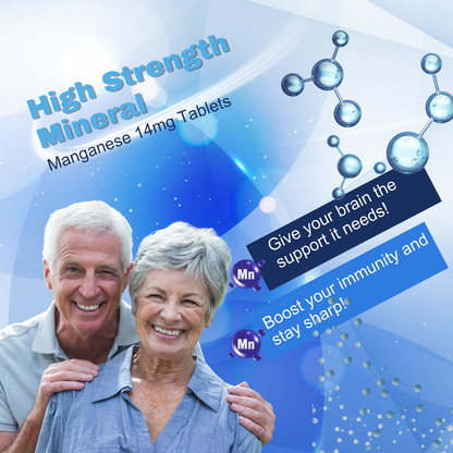 Chelated Manganese 14mg High Strength Supplement Vegan Tablets