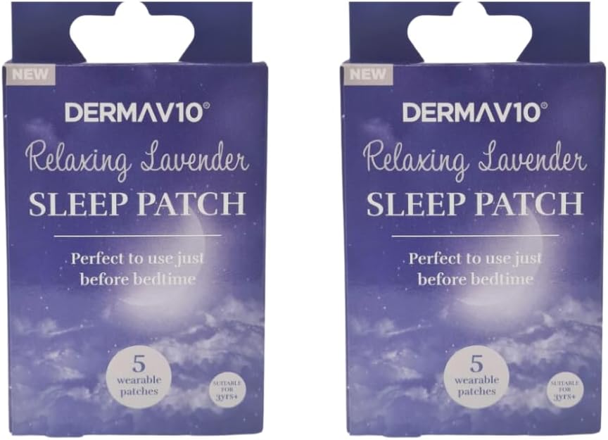 DERMAV10 Sleep Patch Relaxing Lavender, 20 Wearable Patches (4 Packs of 5 Each)