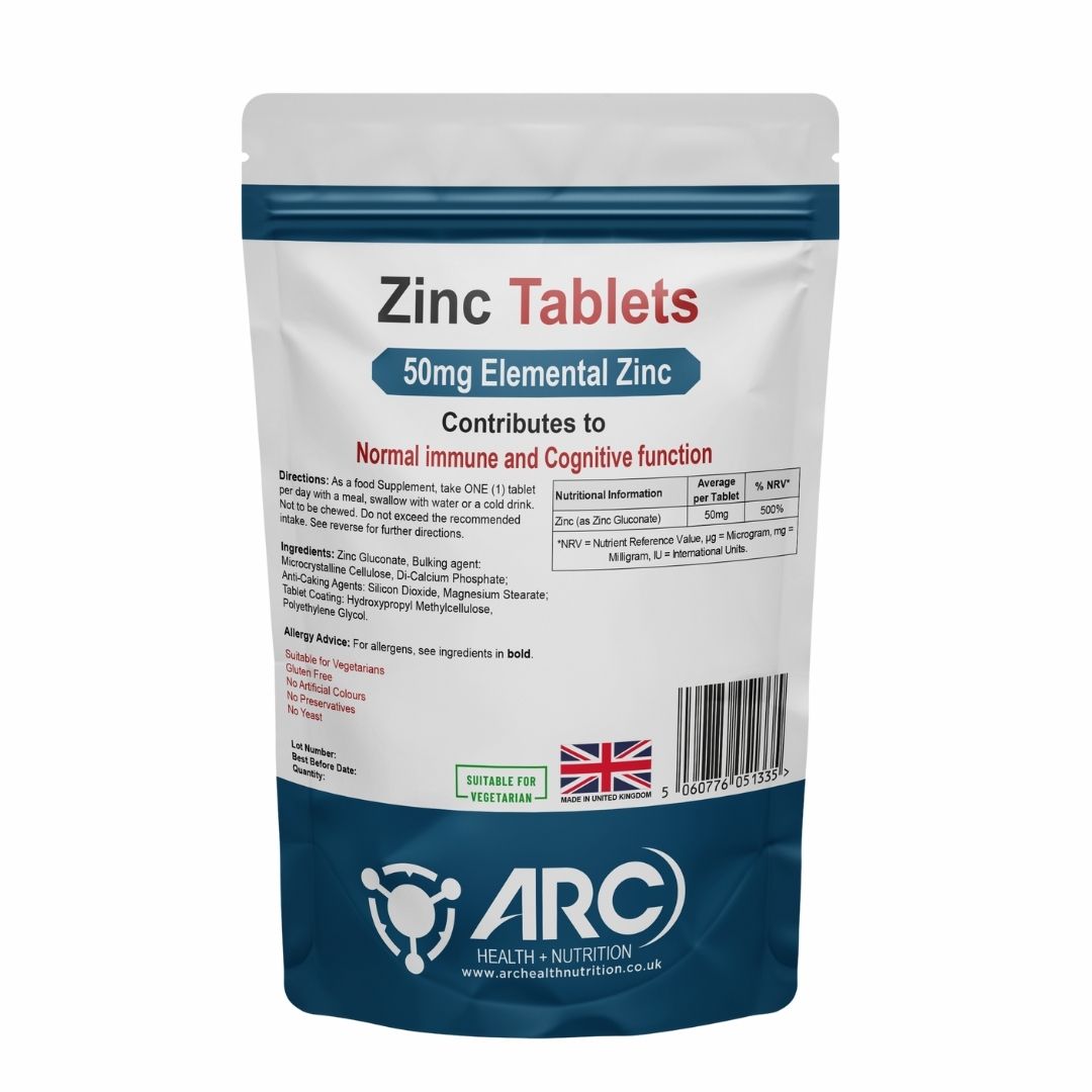 Zinc Tablets- 50 mg Elemental Zinc