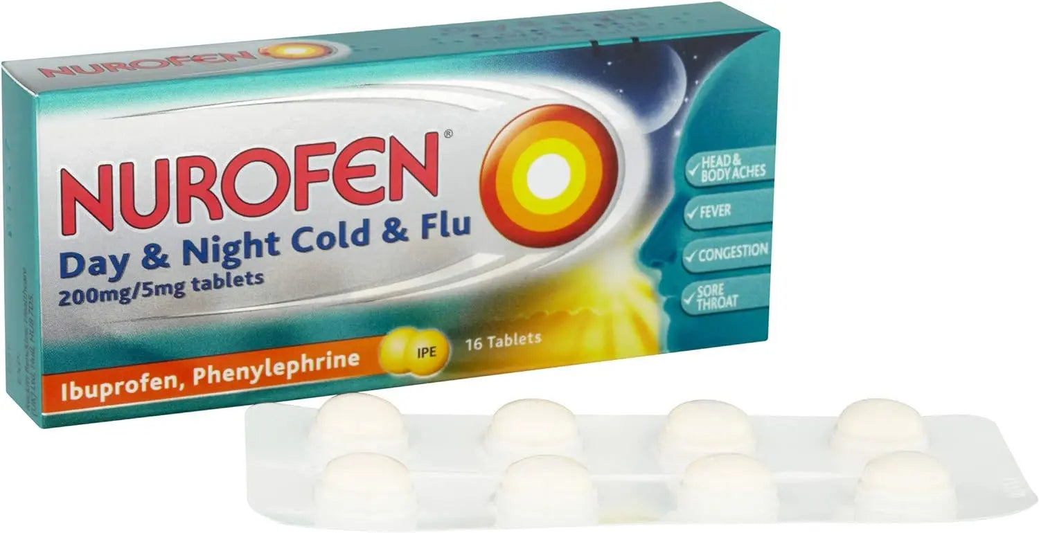 Nurofen Day & Night Cold & Flu 200mg/5mg - 16 Tablets Nurofen