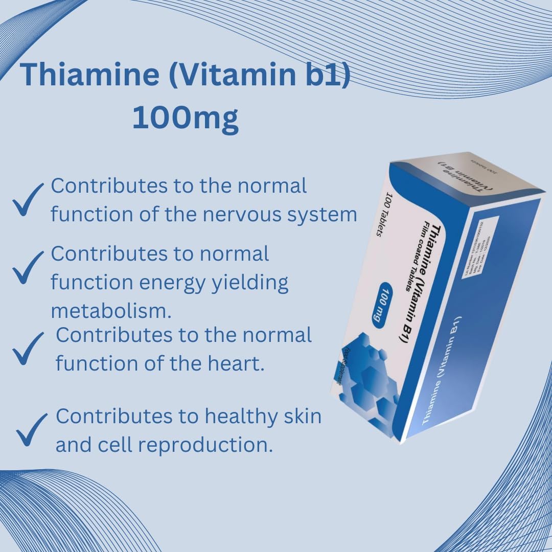 Thiamine 100mg Vitamin B1 - 100 Tablets