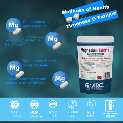 Magnesium 500mg Tablets Vegetarian & Vegan Supplement Tablets