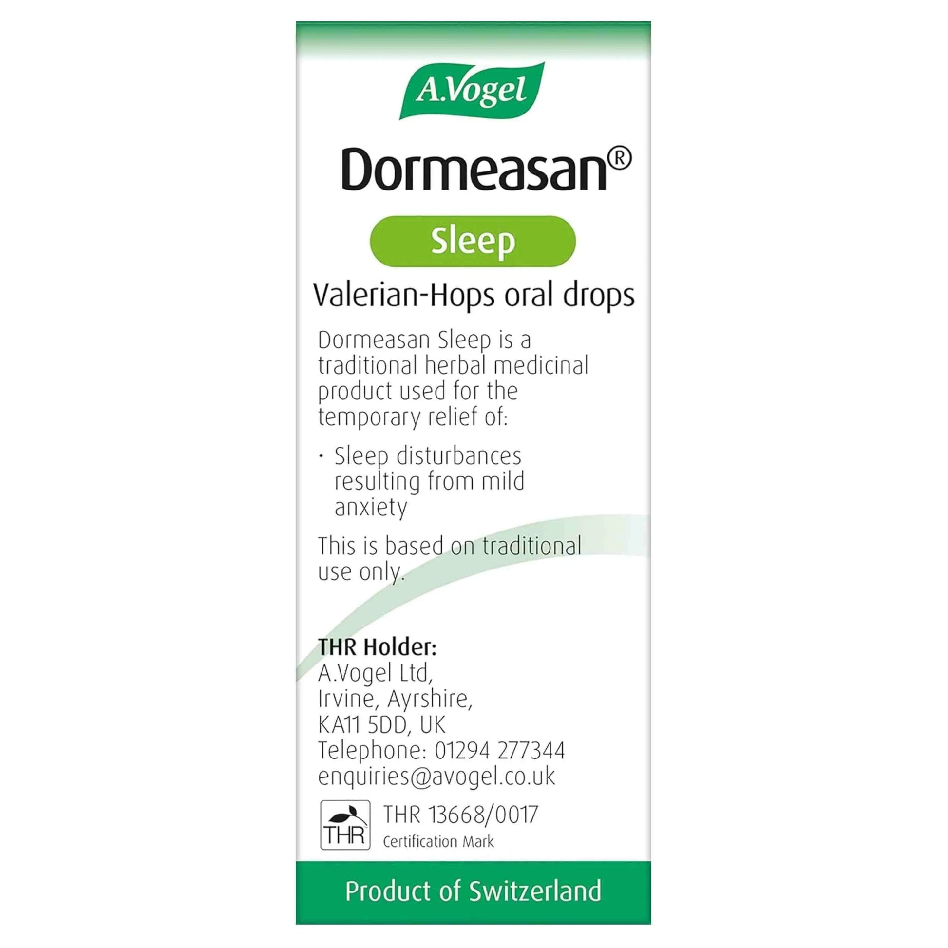 A.Vogel Dormeasan Sleep Valerian-Hops Oral Drops-50ml A.VOGEL