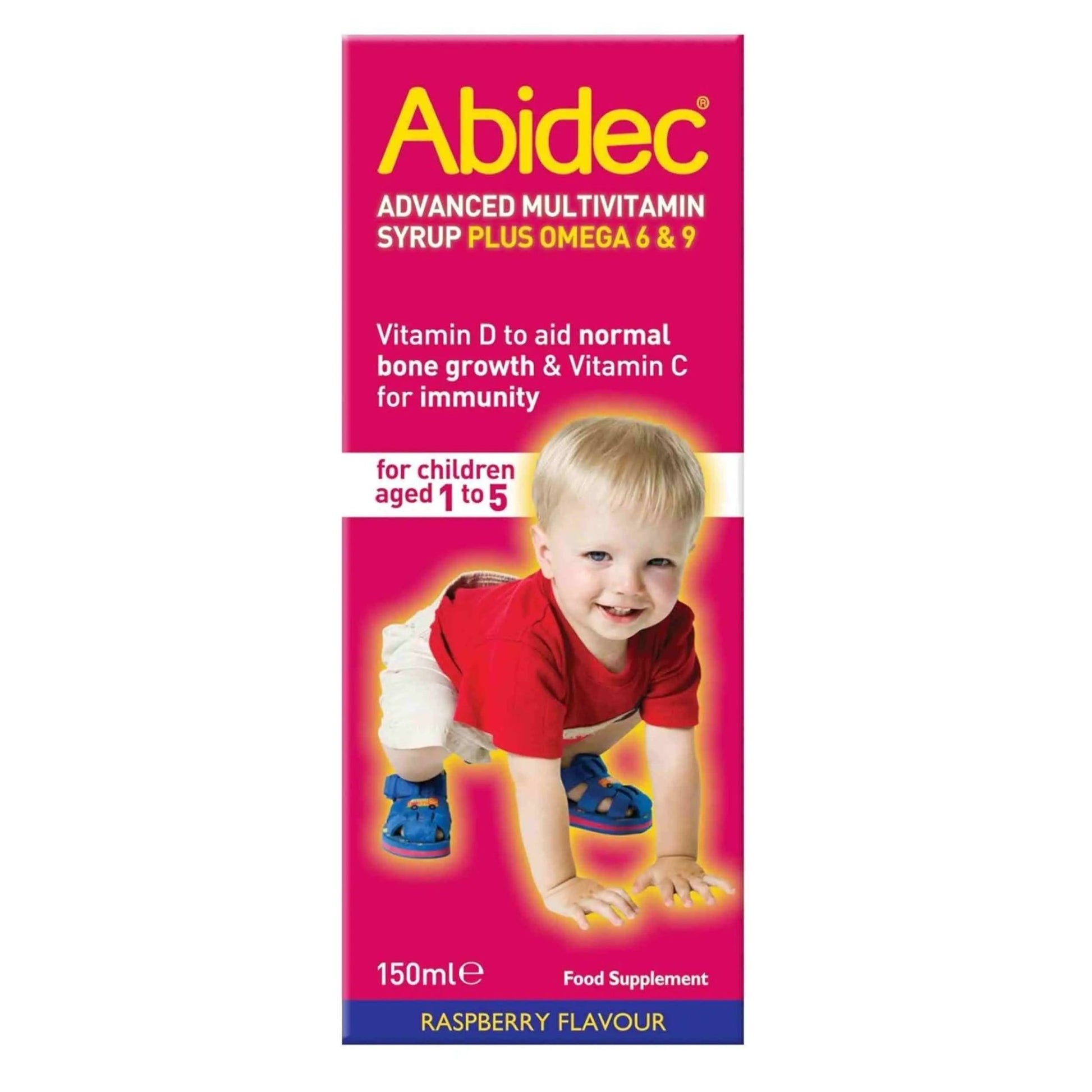 Abidec Advanced Multivitamin Syrup Plus Omega 6 & 9 Raspberry Flavour - 150ml ARC Health Nutrition