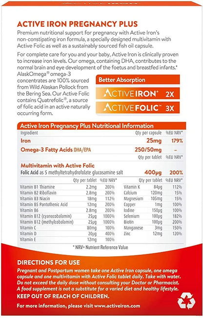 Active Iron Pregnancy Plus 90 Tablets - Arc Health Nutrition