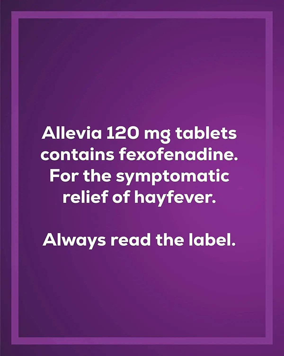 Allevia fexofenadine hayfever allergy 120mg -  7 Tablets - Arc Health Nutrition
