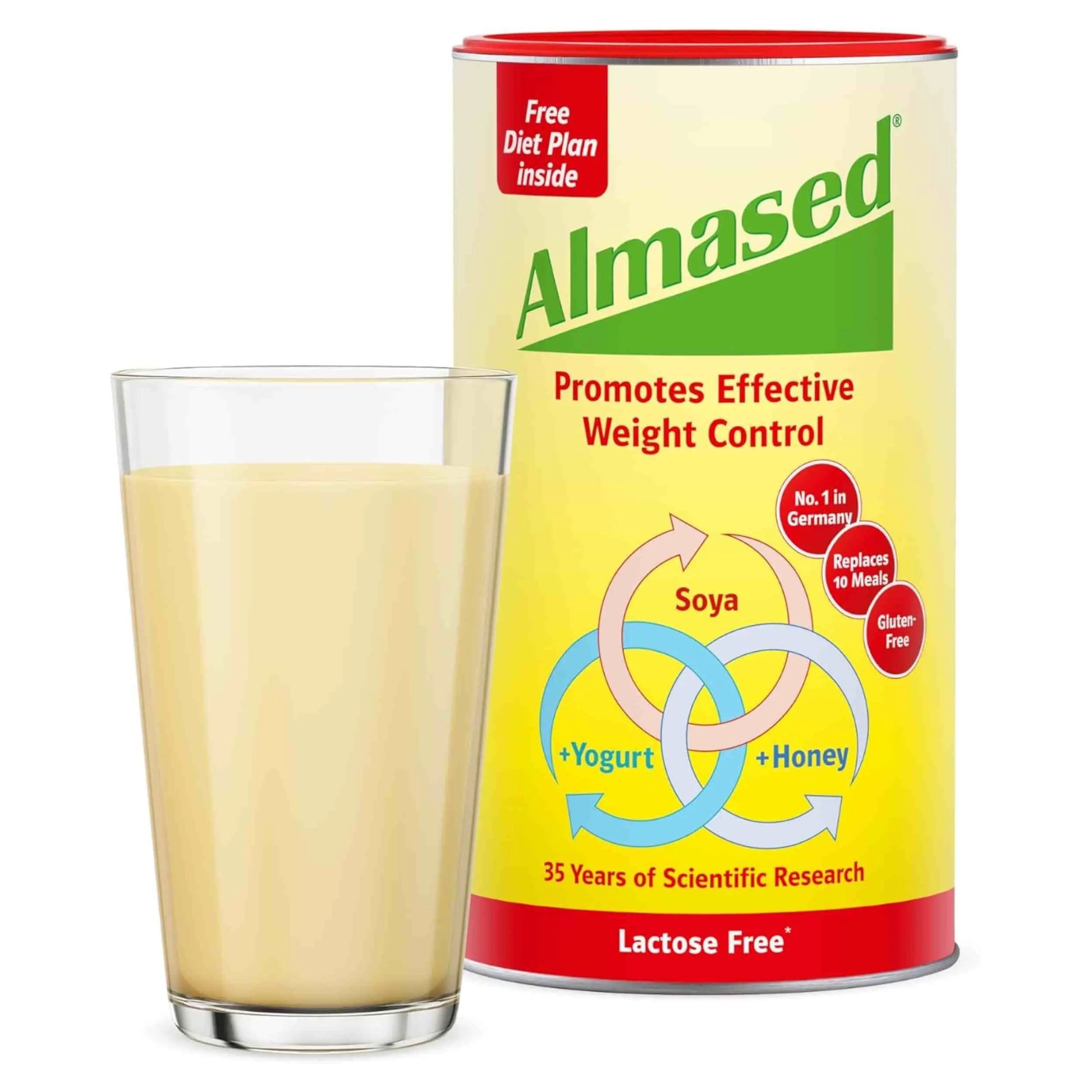 Almased Soya, Yogurt and Honey Meal Replacement Almond Vanilla Flavour - 500g Almased