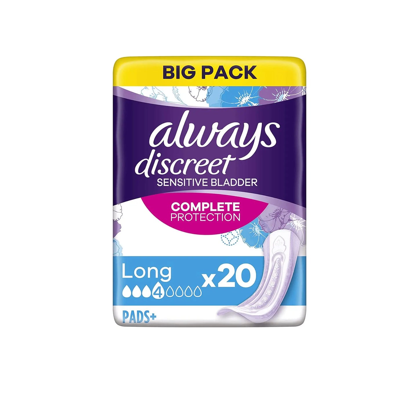 Always Discreet Incontinence Pads+ Long 20