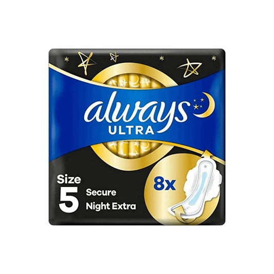 Always Ultra Pads Secure Night Extra (Size 5) Wings 8