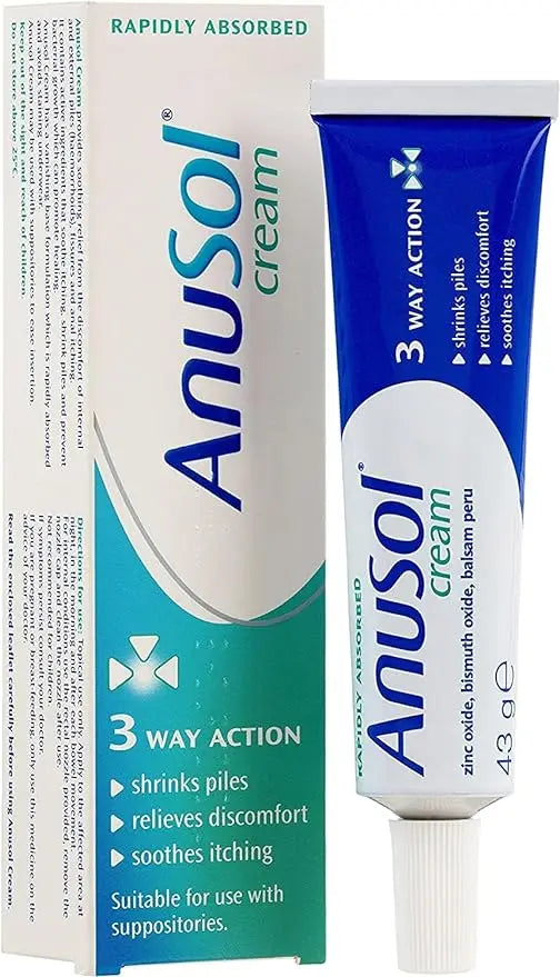 Anusol Cream for Haemorrhoids Treatment - Shrinks Piles, Relieves Discomfort and Soothes Itching, 43g