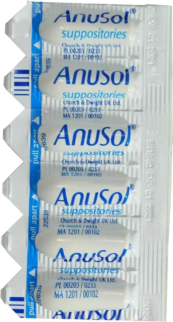 Anusol Suppositories 3 Way Action Relief Of Internal Hemorrhoids and Related Discomfort