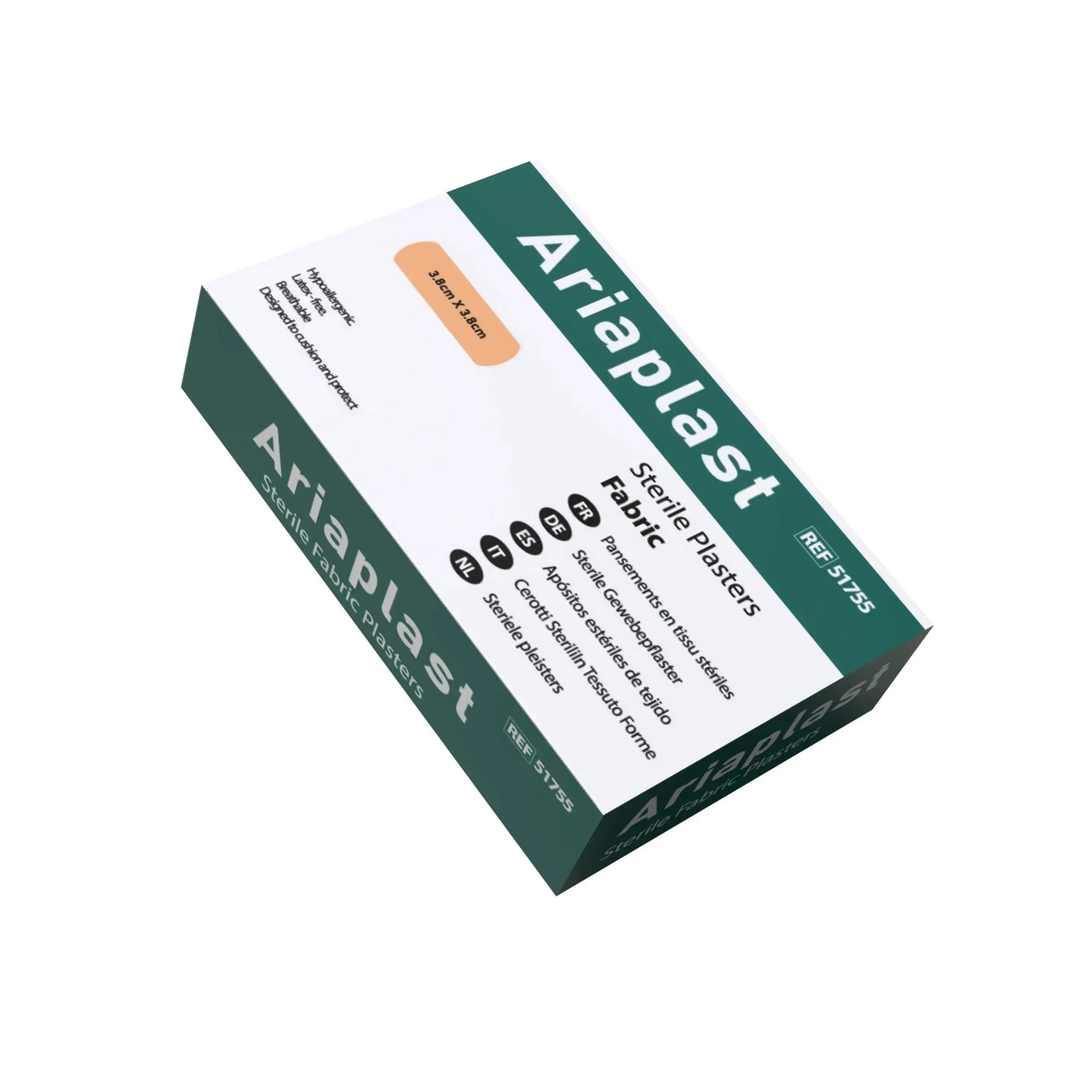 AriaPlast Sterile Fabric Wound Care First Aid Plasters- 3.8cm x 3.8cm Pack of 100's Arian medical ltd
