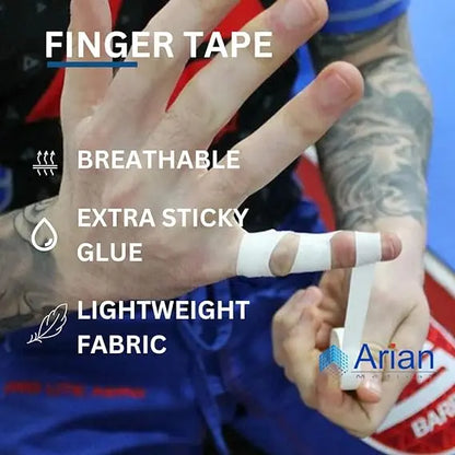 AriaTape Zinc Oxide Adhesive Tape 4 Rolls - 1.25cm X 10m High Strength Athletic Tape, Blister Prevention Tape | Sports Strapping Tape & Shoulder Tape for Rugby, Gym, Weightlifting White Arian medical