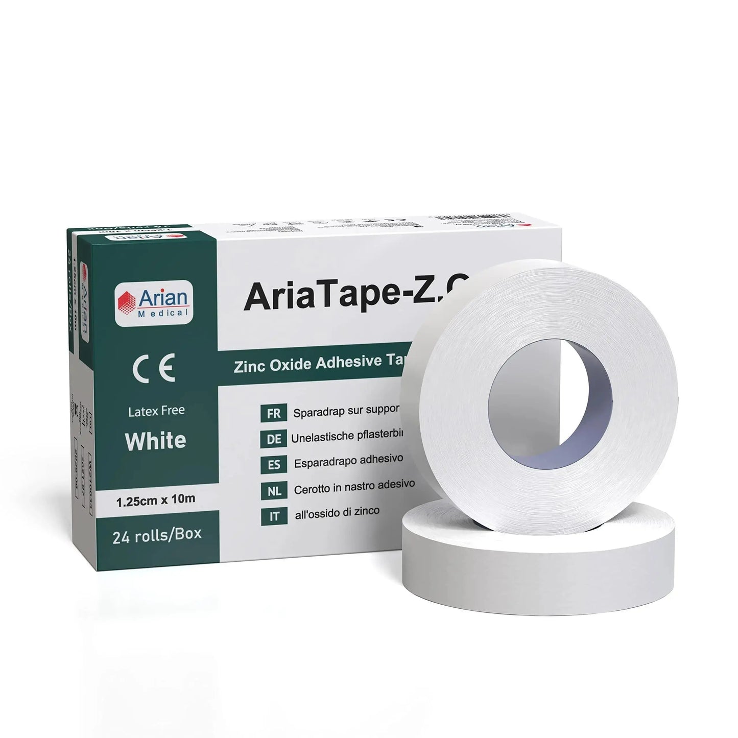 AriaTape Zinc Oxide Tape- 1.25cm X 10m Tape - 6 Rolls Arian medical ltd
