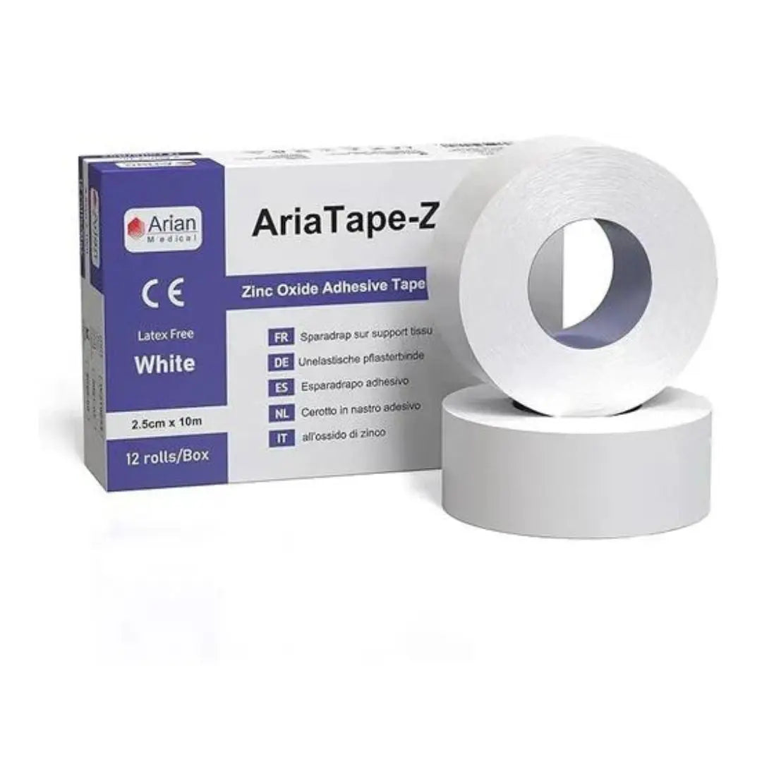 AriaTape Zinc Oxide Tape 12 Rolls - 2.5cm X 10m Arian medical ltd