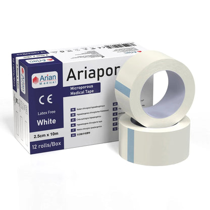 Ariapore Micropore Tape Surgical Sports Tape 2.5cm X 10m - 3 Rolls Arian medical ltd