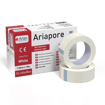 Ariapore Microporous Tape 1.25cm X 10m Tape - 24 Rolls Arian medical ltd