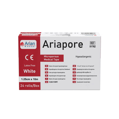 Ariapore Microporous Tape 1.25cm X 10m Tape - 24 Rolls Arian medical ltd