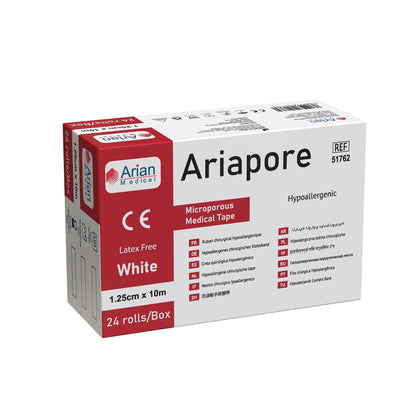 Ariapore Microporous Tape 1.25cm X 10m Tape - 24 Rolls Arian medical ltd