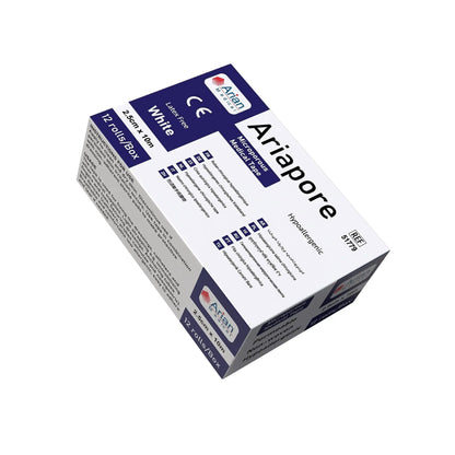Ariapore Microporous Tape Surgical and Sports Tape 2.5cm X 10m - 12 Rolls Arian medical ltd