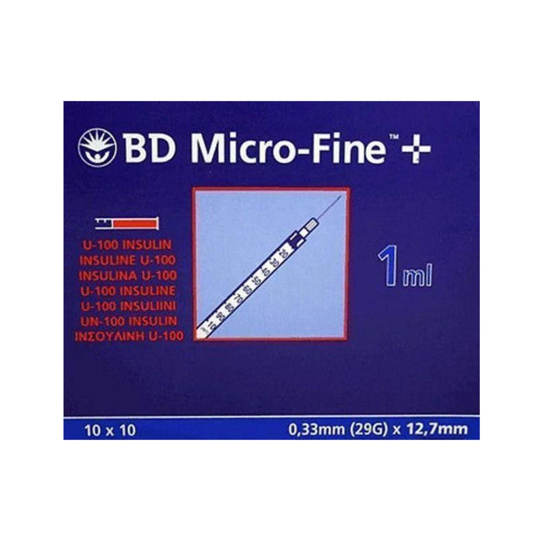 BD MicroFine + Plus 1ml U100 29G 12.7mm x 100