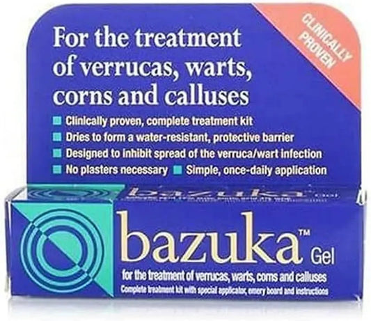 Bazuka Gel Treatment of Verrucas Warts Corns, 5 g Bazuka