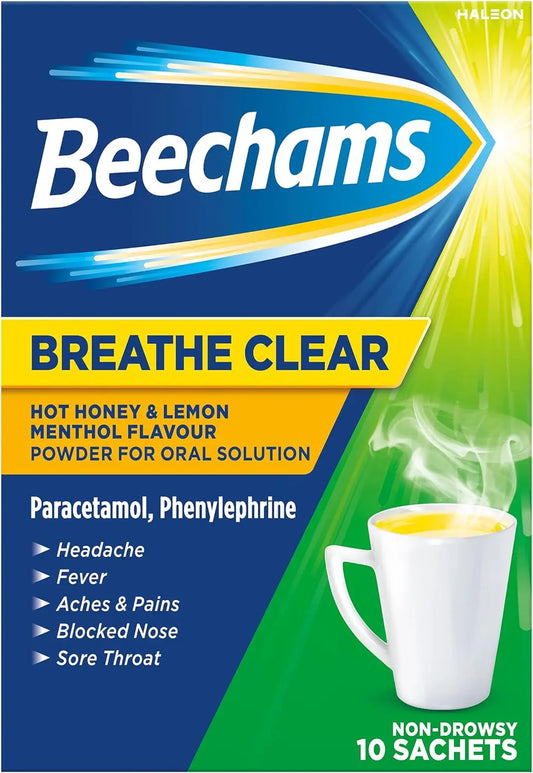 Beechams Breathe Clear Sachets Hot Honey & Lemon Menthol Beechams