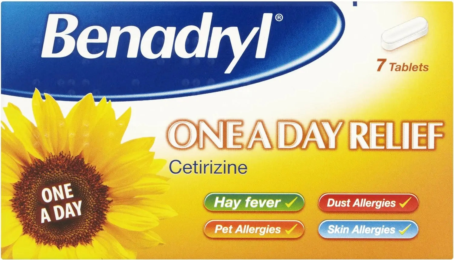 Benadryl Allergy One-a-day 10mg - 7 Tablets Benadryl