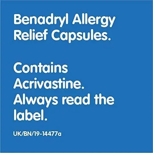 Benadryl Allergy Relief 12 Capsules - Arc Health Nutrition