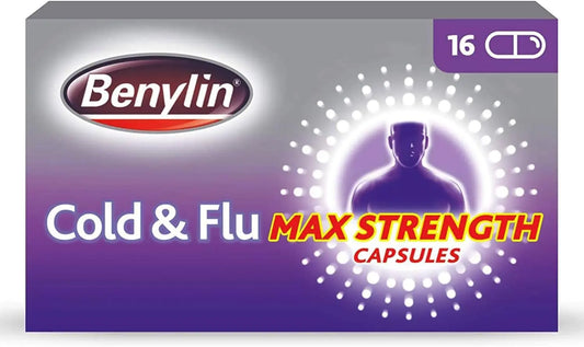 Benylin Cold & Flu Max Strength – 16 Capsules Benylin