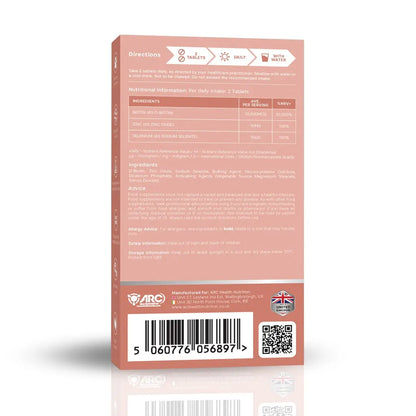 Biotin + Zinc & Selenium Supplement 60 Tablets Arc Health Nutrition UK Ltd