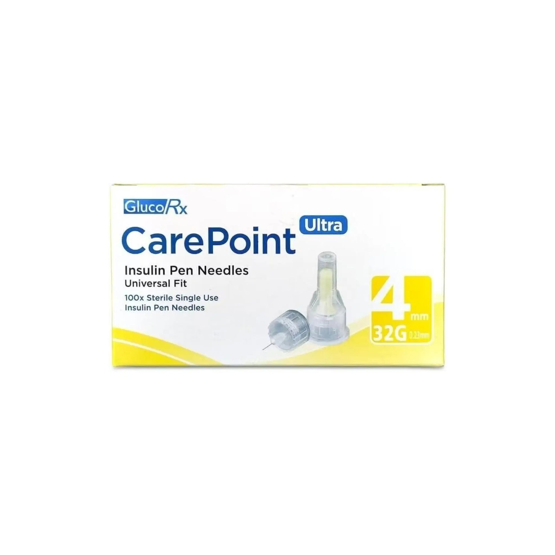 Carepoint Diabetic Insulin Pen Tips 32G x 4 mm (100 Pcs/Box) GlucoRx