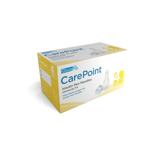 Carepoint Diabetic Insulin Pen Tips 31G x 4mm (100 Pcs/Box) GlucoRx