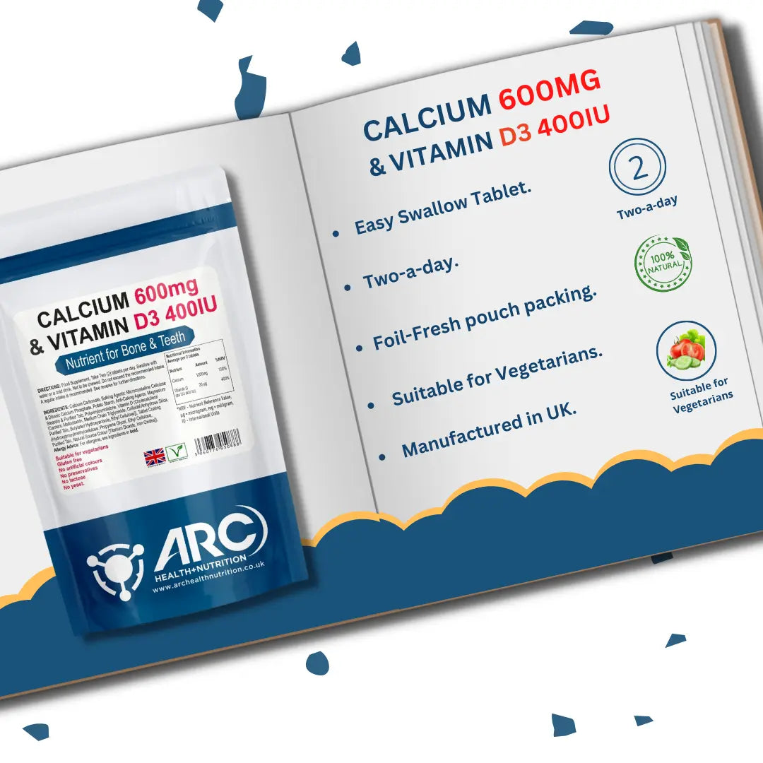 Calcium Carbonate 1500mg and Vitamin D3 400iu Tablets Arc Healt Nutrition Ltd