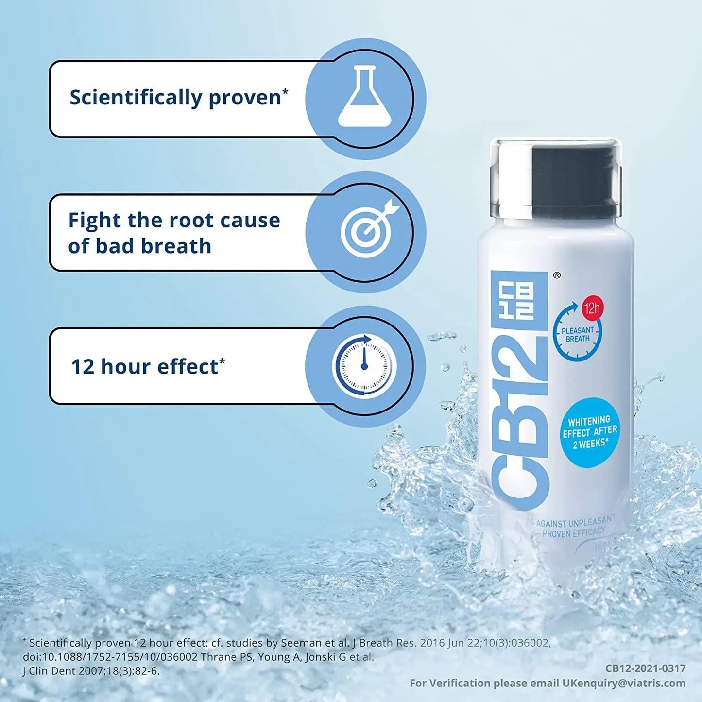 CB12 White Mouthwash Protects Againts Unpleaseant Breathe-Whitening Mouthwash 250ml