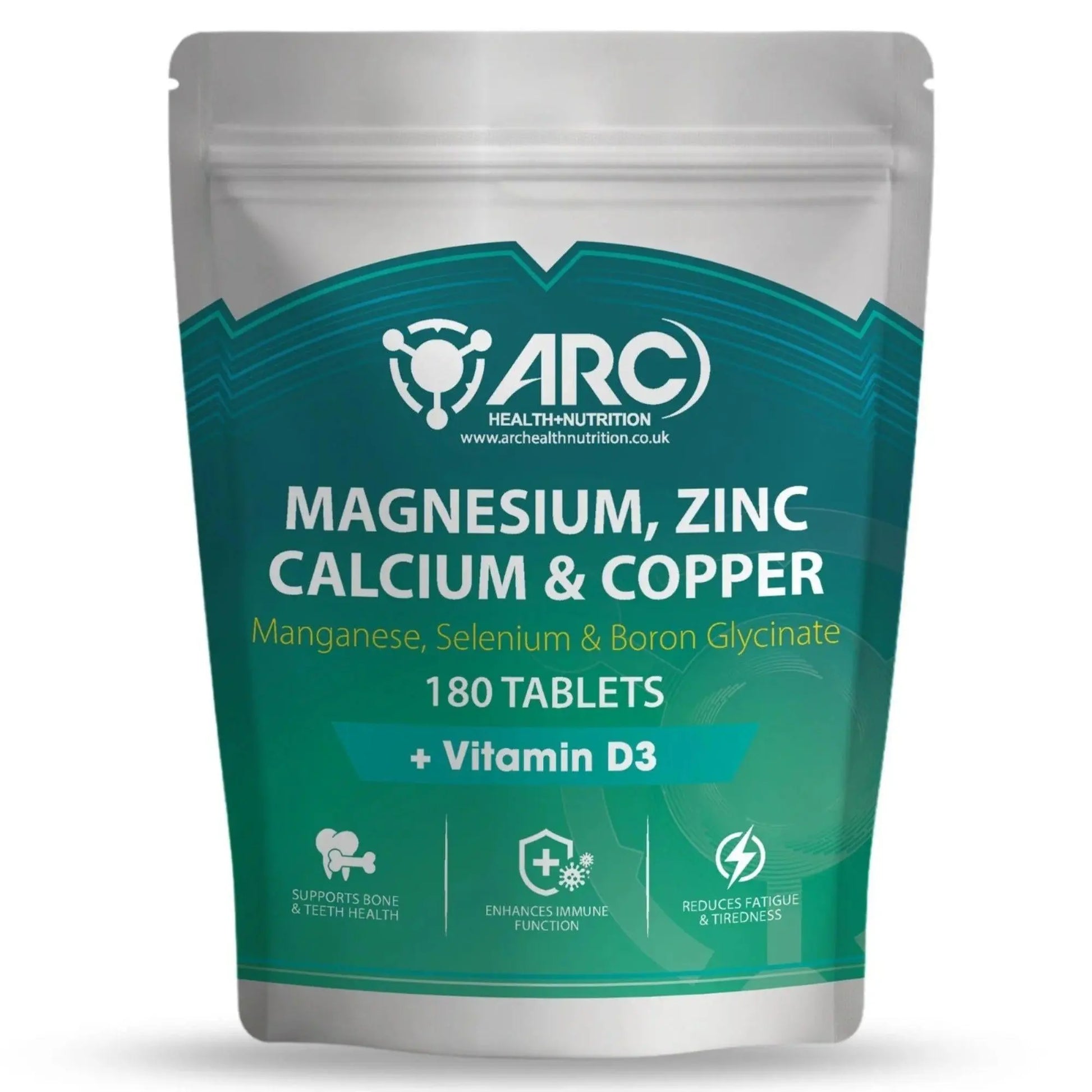 Calcium Magnesium Complex 7 in 1 180 Supplement Tablets Arc Health Nutrition UK Ltd