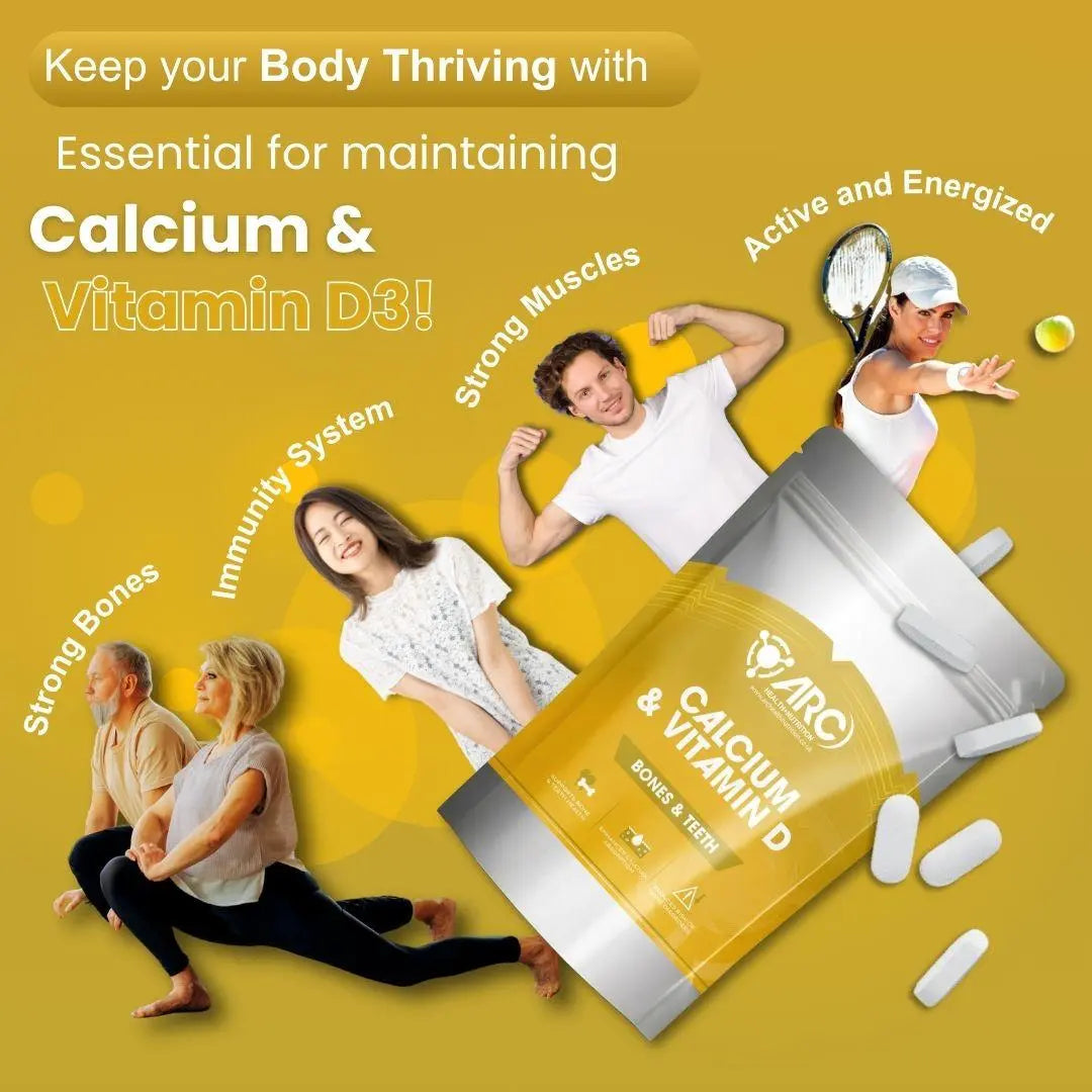 Calcium and Vitamin D3 Supplement Tablets men & Women Arc Health Nutrition Ltd