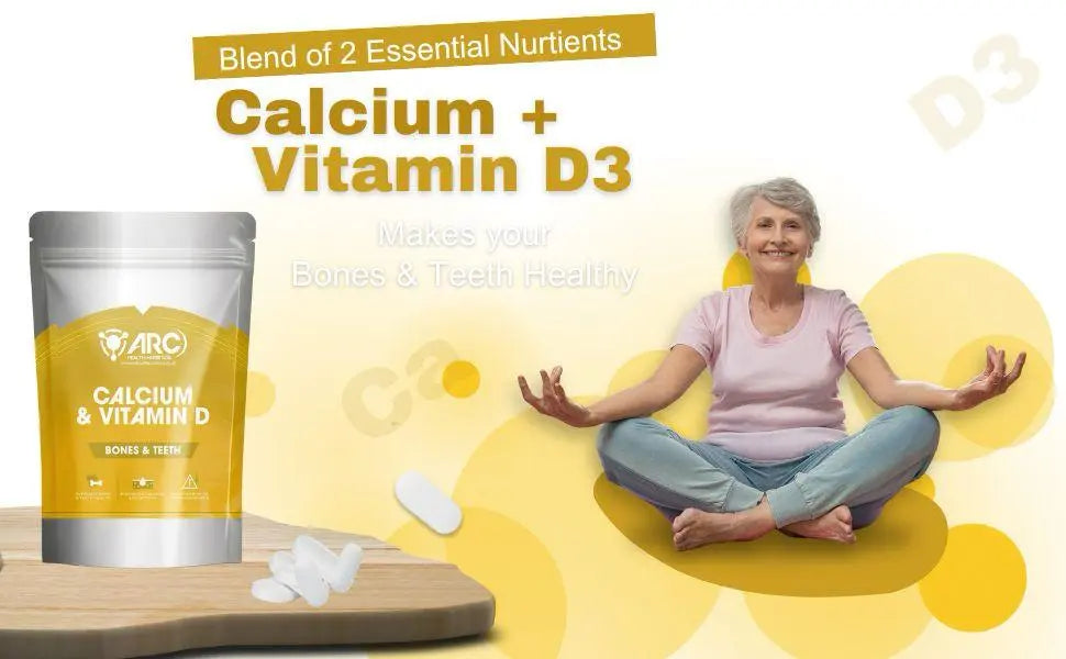Calcium and Vitamin D3 Supplement Tablets men & Women Arc Health Nutrition Ltd