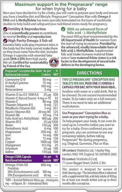 Vitabiotics Pregnacare Conception Max Tablets/Capsules