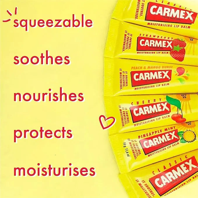 Carmex Cherry, Classic & Strawberry Tube 3-Pieces Mixed Pack SPF15