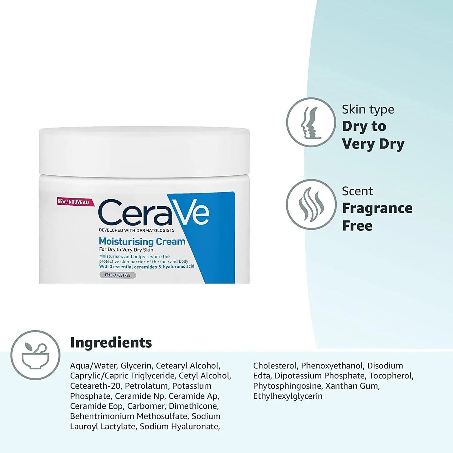 CeraVe Moisturising Cream - Dry to Very Dry Skin 454g