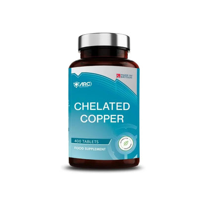 Chelated Copper Supplement 400 Tablets for Men & Women - Vegan, Made in UK ARC Health Nutrition